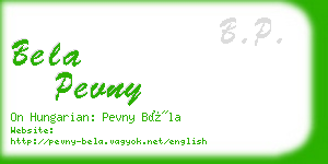 bela pevny business card